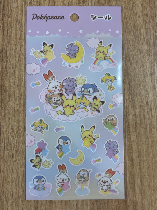 Poképeace Night Sky Pokemon Sticker Sheet (ポケピース シール) <sticker sheet> Japanese Import — Japan Exclusive {new}