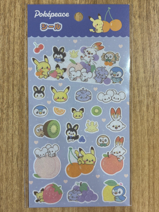 Poképeace Fruit Theme Pokemon Sticker Sheet (ポケピース シール) <sticker sheet> Japanese Import — Japan Exclusive {new}